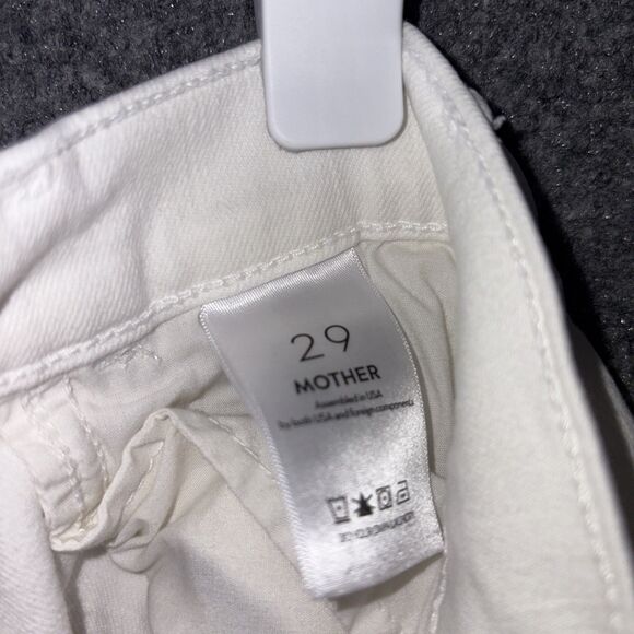 MOTHER  The Hustler Ankle Fray Jeans Womens Sz 29 White Fairest of them All Flaw - Picture 5 of 14